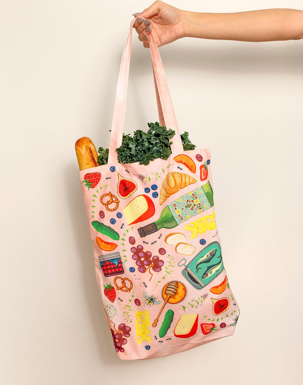 Picnic Charcuterie Foods Canvas Tote Bag, 1 of 2
