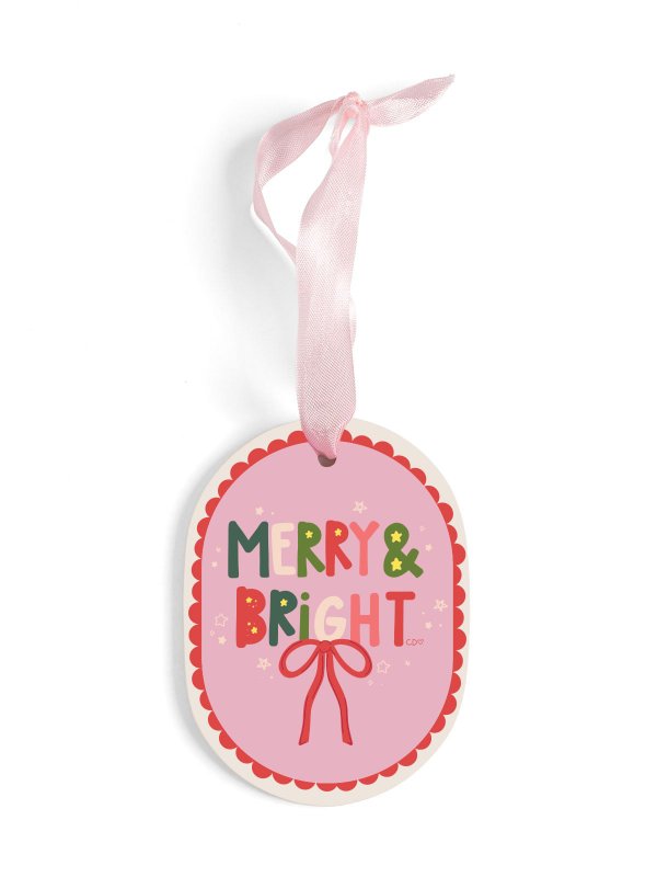 Merry & Bright Ceramic Christmas Ornament, 2 of 2