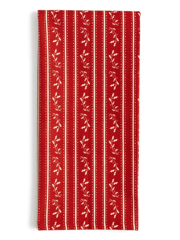 Holly Stripe Christmas Kitchen Tea Towel, 2 of 4