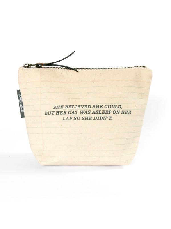 Cat Nap Zippered Canvas Pouch, 1 of 3