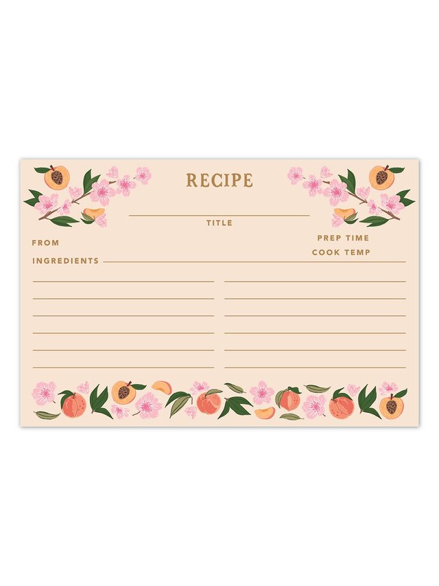 Peach Blossom Recipe Cards - Set of 50, 1 of 2