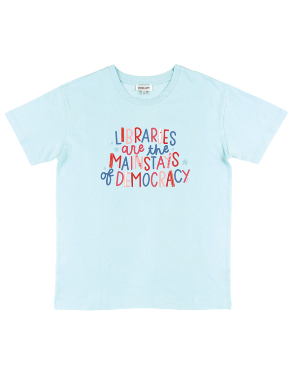 Libraries Are The Mainstays Of Democracy  Tee - Chambray, 4 of 4