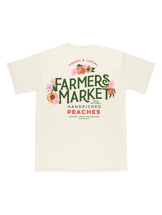 Peach Blossom Farmers Market Tee - Ivory, 7 of 7