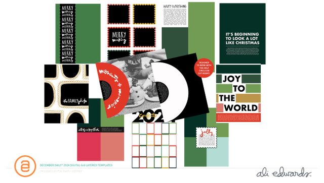 December Daily® 2024 Digital 6×8 Layered Templates, 1 of 1