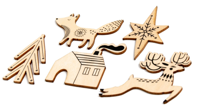 Winter Holiday Themed Painted Wood Veneer Pack, 2 of 2