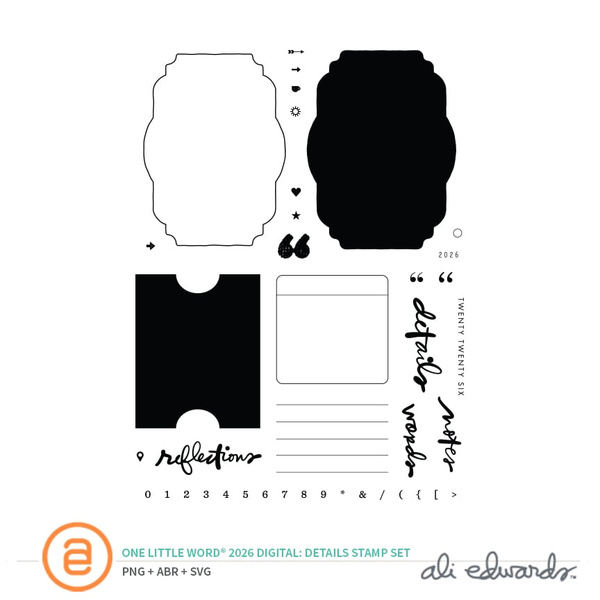 One Little Word® 2026 6×8 Details Digital Stamp Set, 1 of 1