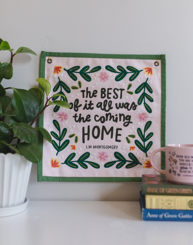 The Best Anne of Green Gables Embroidered Canvas Banner, 1 of 4