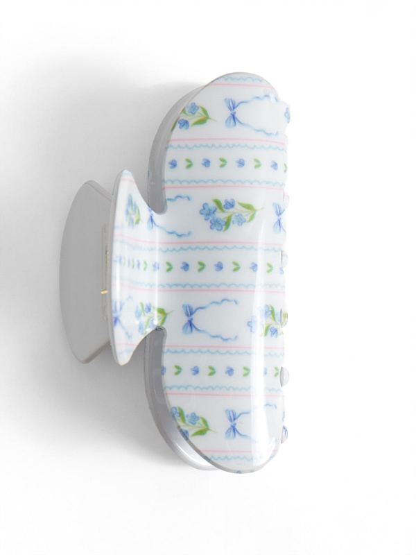 Blue Floral & Coqeutte Bows Claw Hair Clip, 4 of 5