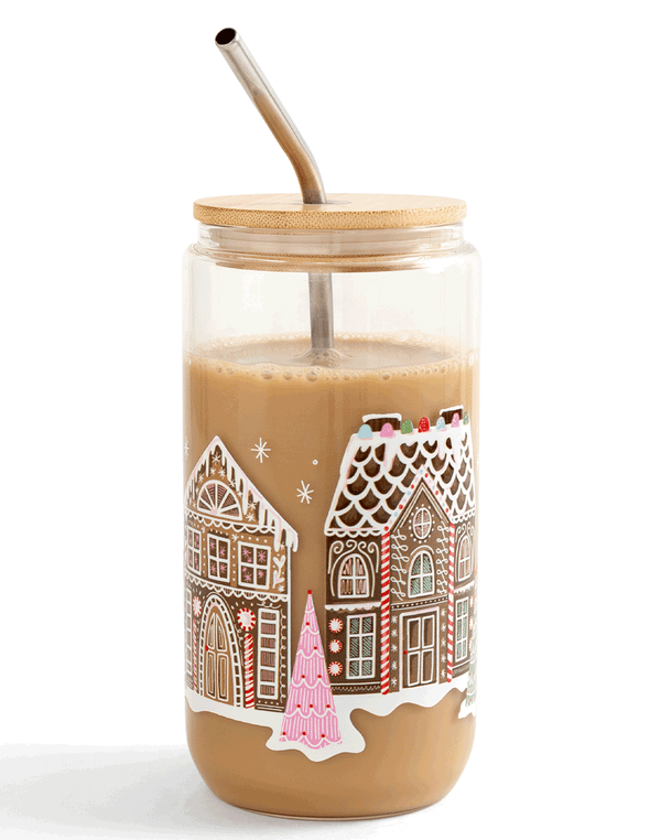 Gingerbread Village Christmas Glass Can, 5 of 5