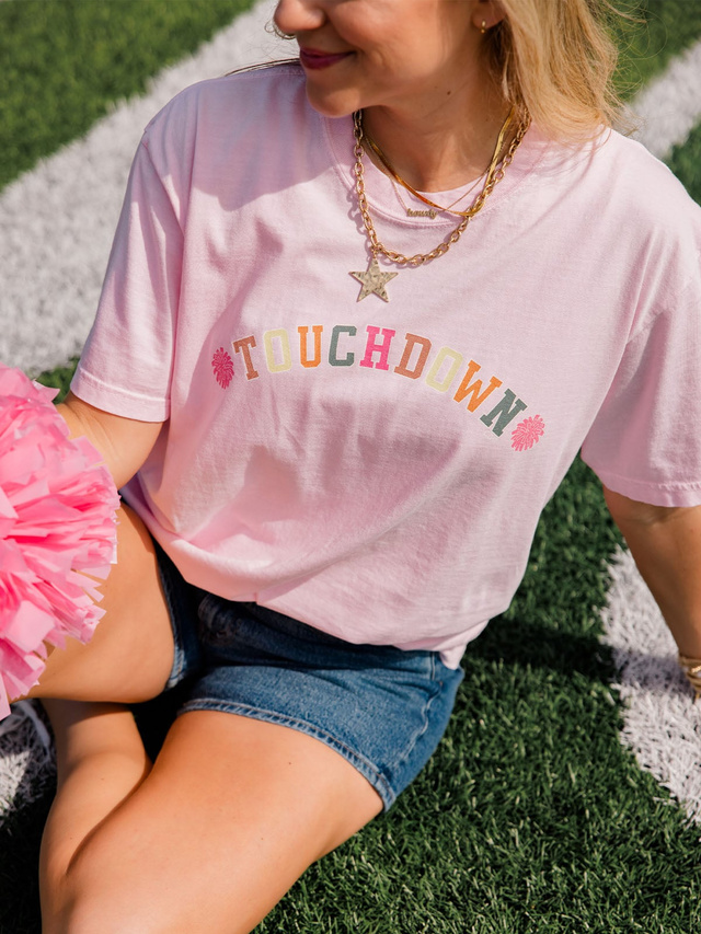 Touchdown Football Game Day Tee - Blossom, 1 of 5