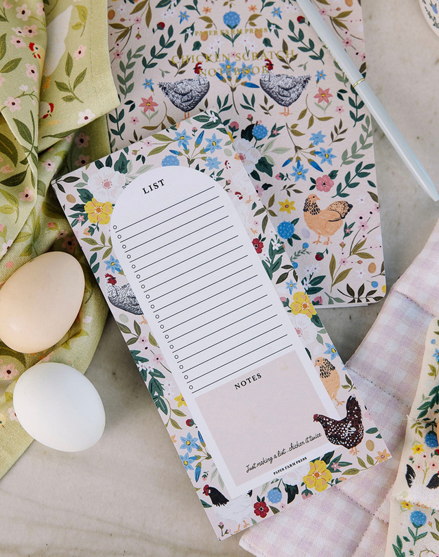 Chickens & Flowers Market List Notepad, 1 of 3