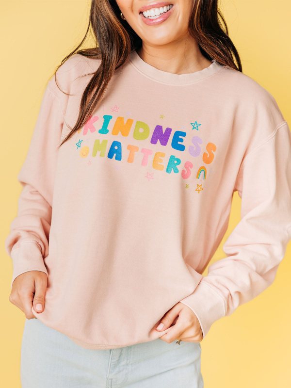 Kindness Matters Sweatshirt - Peachy, 2 of 3