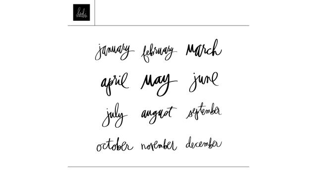 Digital Handwritten Months, 1 of 1