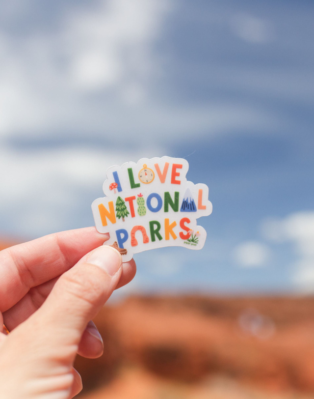 I Love National Parks Clear Decal Sticker, 2 of 3