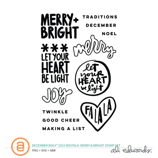 December Daily® 2023 Digital 4×6 Merry & Bright Stamp Set, 1 of 1