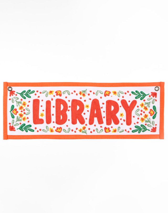 Library Embroidered Canvas Banner, 2 of 3