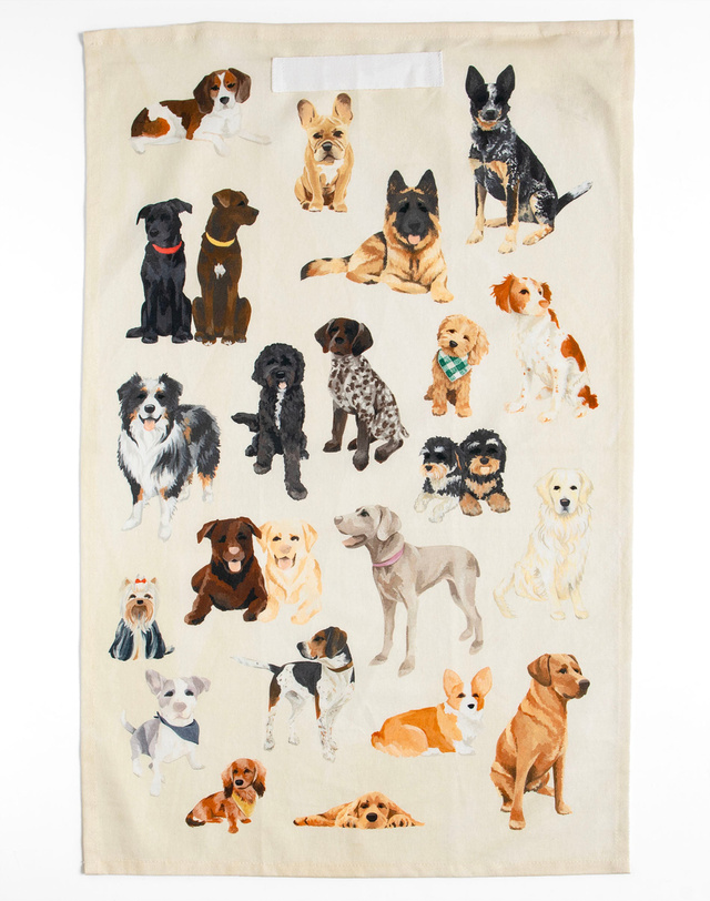 Furry Friends Dogs Tan Kitchen Towel, 4 of 4