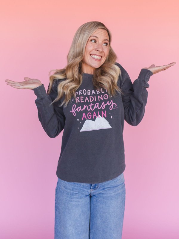 Probably Reading Fantasy Again Sweatshirt - Pepper, 1 of 4