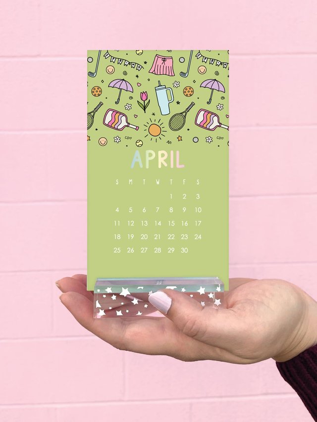2027 Mini Desk Calendar with Acrylic Stand, 1 of 2