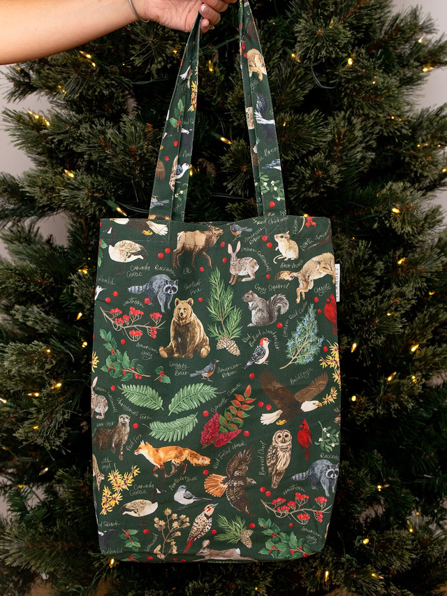Winter Flora & Fauna Canvas Tote Bag, 1 of 2