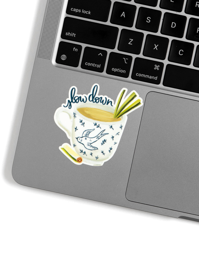 Slow Down Teacup Decal Sticker, 1 of 1