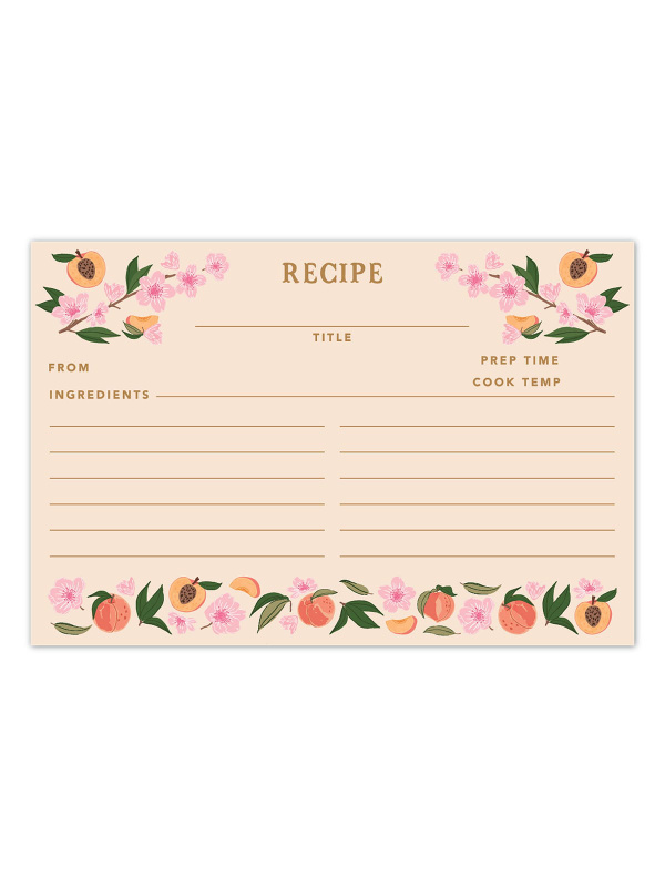 Peach Blossom Recipe Cards, 1 of 2