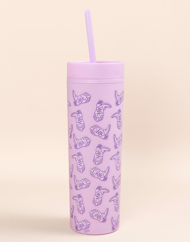 Western Cowgirl Boots Acrylic Tumbler - Lilac, 1 of 1