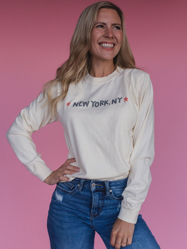 New York In the Fall Long-Sleeve Tee - Ivory, 1 of 6