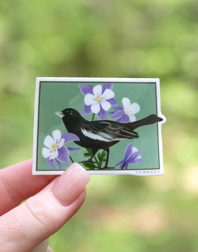 Birds & Blooms Colorado Decal Sticker, 1 of 5