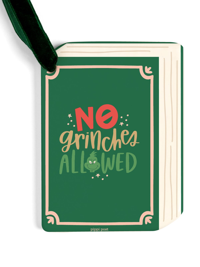 No Grinches Allowed Christmas Book Ornament, 3 of 3