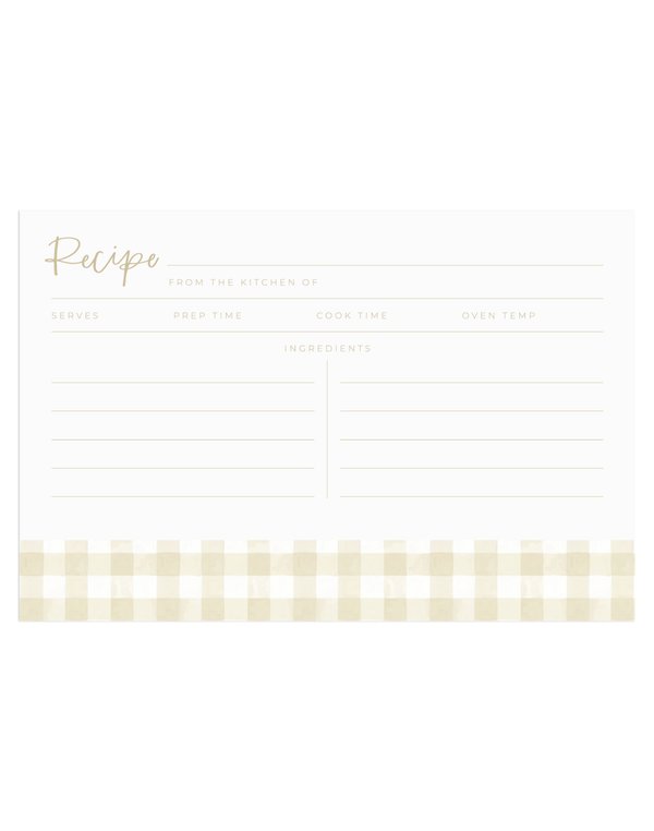 Beige Gingham Tin Recipe Box, 5 of 6