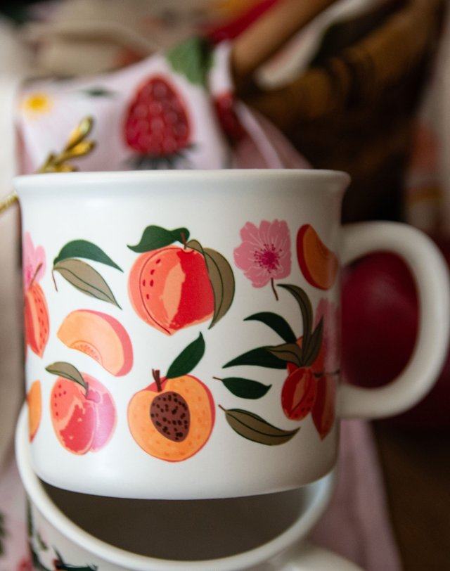 Peach Blossom 14oz Ceramic Coffee Mug, 1 of 4
