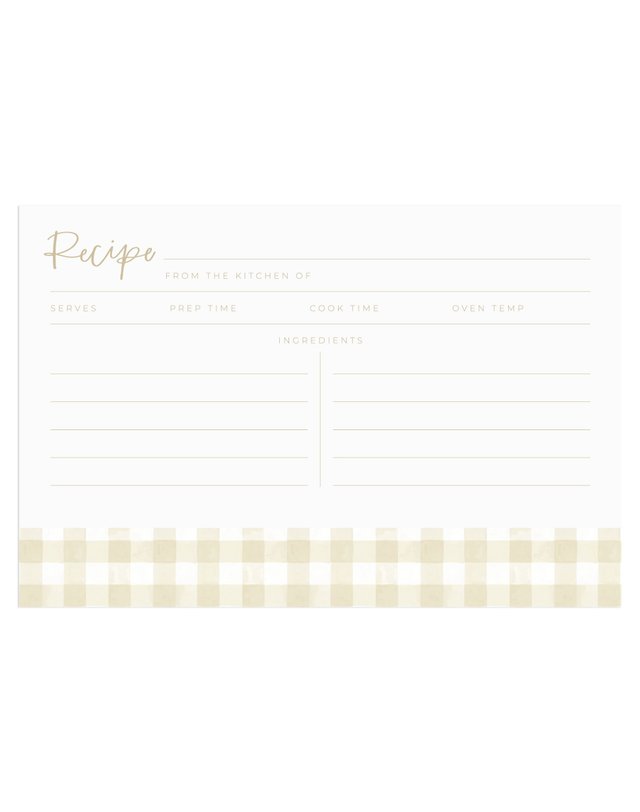 Beige Gingham Tin Recipe Box, 5 of 6