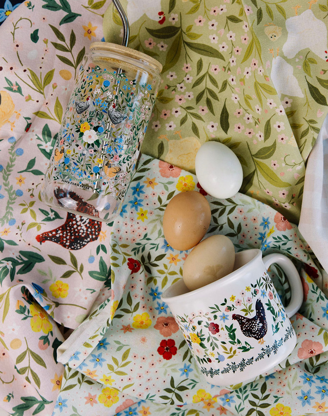 Chickens Folk Floral Mug, 5 of 5