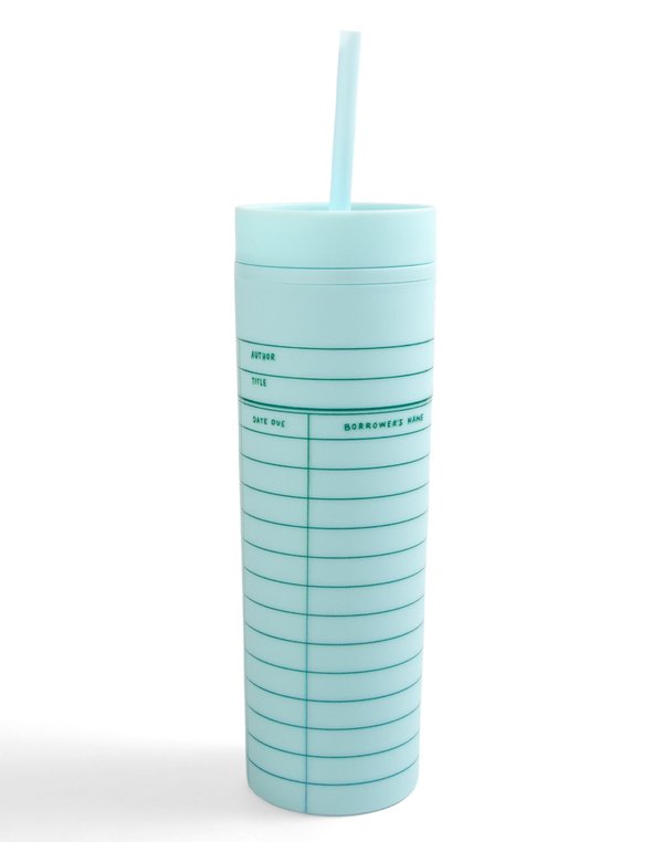 Library Card 16oz Skinny Acrylic Tumbler - Mint, 3 of 4