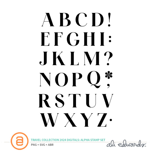 Travel Collection 2024 Alpha Digital Stamp Set, 1 of 1
