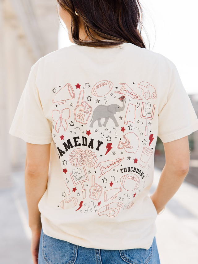 Tuscaloosa Football Game Day Tee - Ivory, 1 of 7