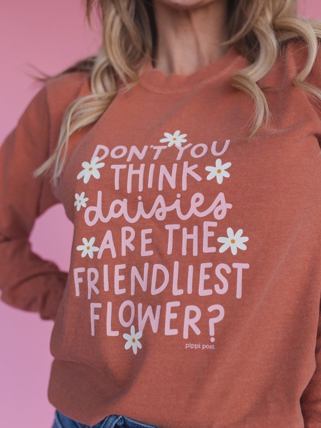 Daisies Are The Friendliest Flower Long-Sleeve Tee - Yam, 2 of 3