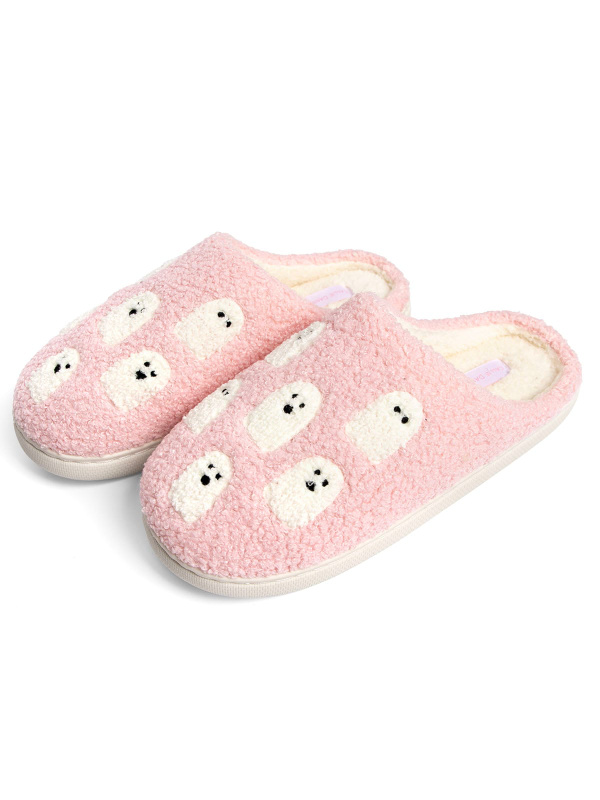 Ghosts Affirmations Halloween Women's Plush House Slippers, 3 of 5