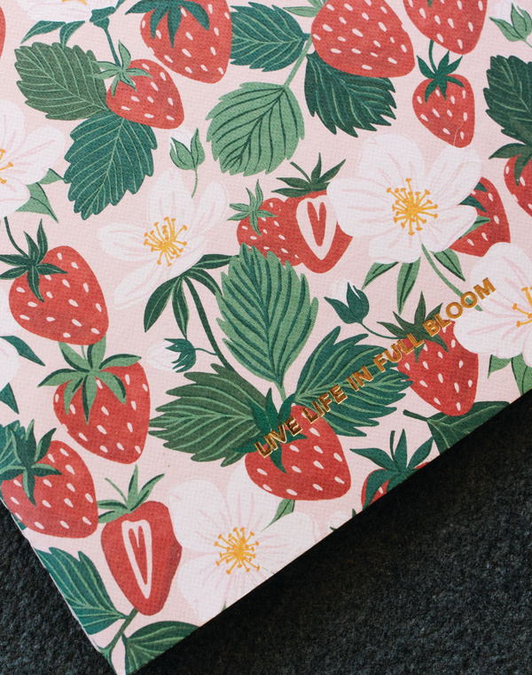Live Life In Full Bloom Strawberry Patch Stitched Notebook, 3 of 3