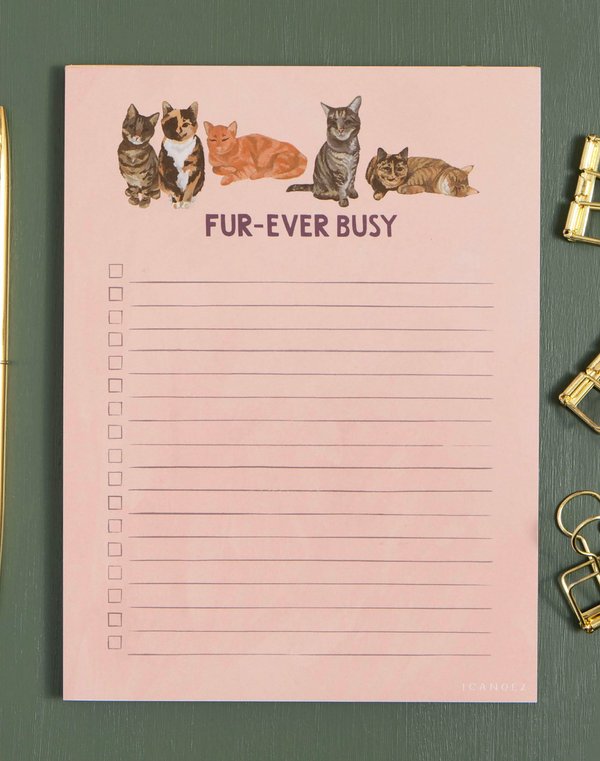 Fur-ever Busy Cats 6×8 To Do Notepad, 2 of 2