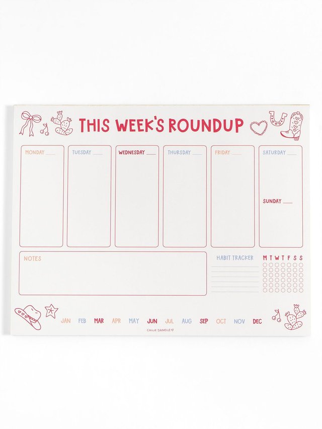 This Week's Roundup 8.5×11" Western Weekly Planner Notepad, 1 of 2