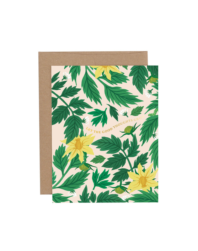 Let The Good Thoughts Grow Tomato Blossom Greeting Card, 1 of 1
