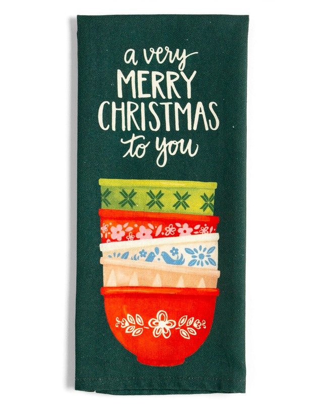 Merry Christmas Mixing Bowls Kitchen Towel, 4 of 4