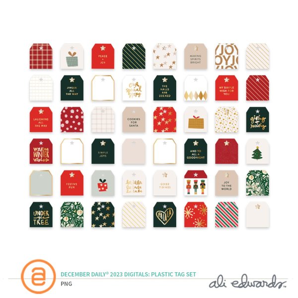 December Daily® 2023 Digital Plastic Tag Set, 1 of 1