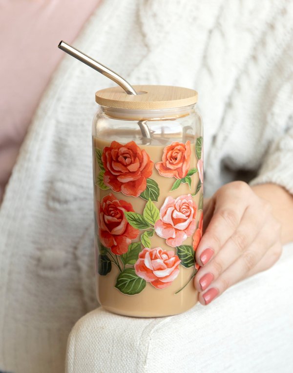 Roses 16oz Glass Can, 2 of 3