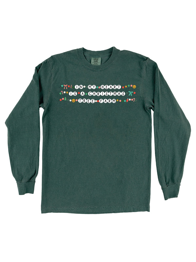 Christmas Tree Farm Swiftie Long-Sleeve Tee - Blue Spruce, 3 of 3