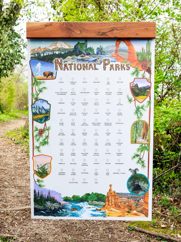 National Parks XL Checklist Poster – 63-Park Travel Tracker, 1 of 2