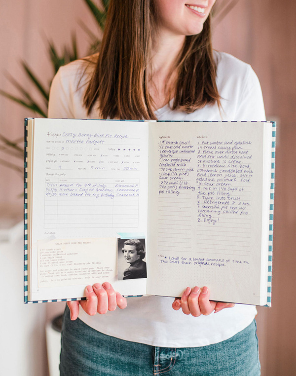 Navy Gingham Heirloom Recipe Book, 2 of 14