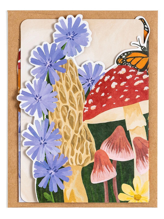 Forest Floor Mushrooms Accordion Greeting Card, 3 of 3